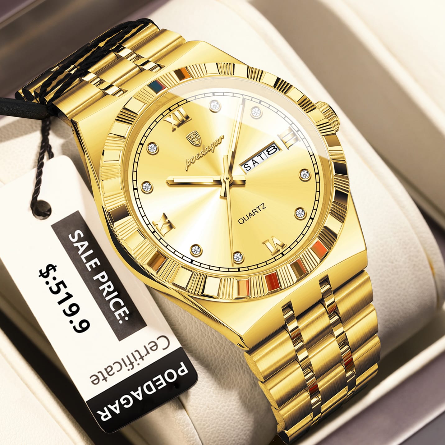 ⌚ POEDAGAR Luminous Quartz Men's Watch (মডেল: 872)